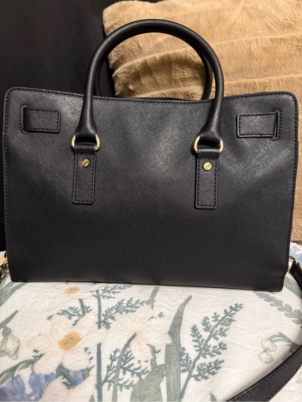 ✨MICHAEL KORS Hamilton Saffiano Leather Satchel - with MK lock and key🗝️ - Picture 4 of 6